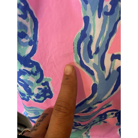 Lily Pulitzer Pink Blue Shell Sleeveless Sweetheart Mini Dress Size 2 - Picture 11 of 11
